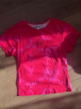 I.AM.GIA Hot Pink Tie-Dye Logo Tee